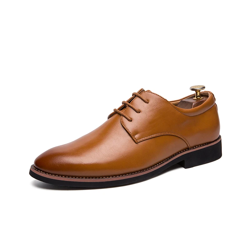 Mens Shoes Casual Oxford For Men Fashion Leather Formal Classic Black Retro Dress Lace-Up Elegantes Shoe | Обувь