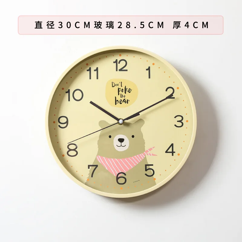 Cartoon Silent Wall Clock Cute Children's Bedroom Kids for Children Room Decoration Chambre Enfant Watch AA50WC | Дом и сад