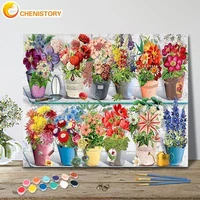 chenistory paint by number potting plant for adults kits drawing canvas handpainted pictures by number flowers home decor oil pa