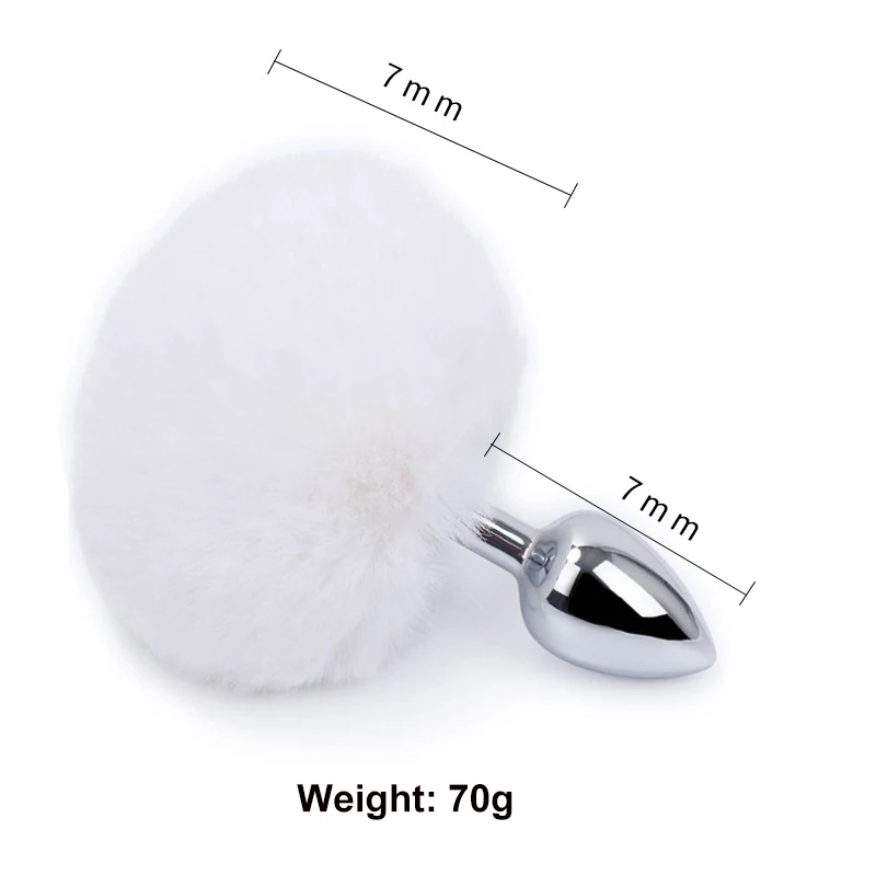 Анальная пробка Нержавеющая сталь имеет гладкую ощупь Кролик хвост интимные