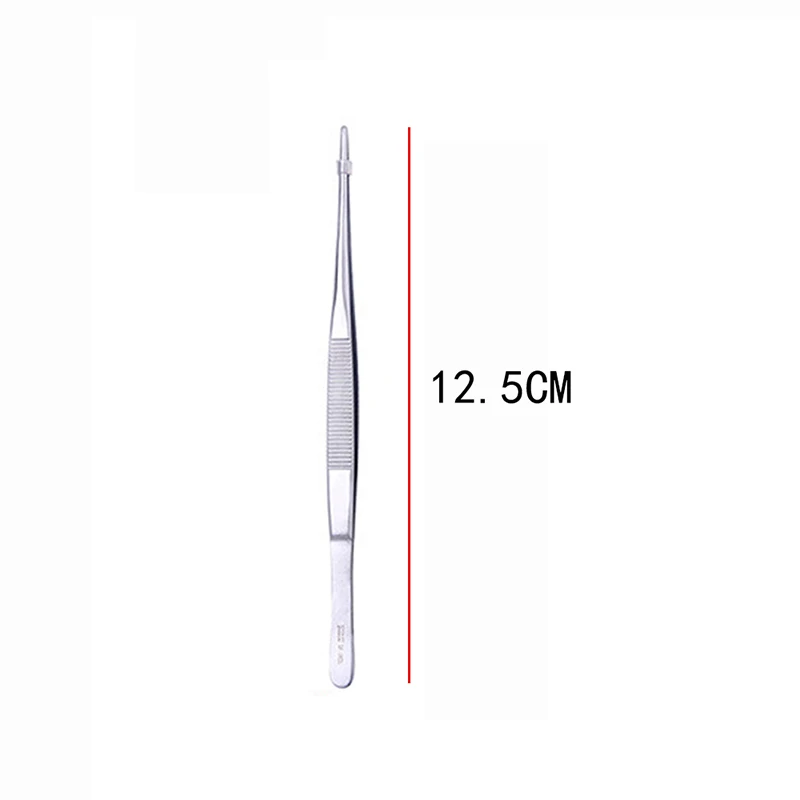 

1PCS Stainless Steel 430 Anti-iodine Tweezers Long Straight Forceps 12.5cm-30cm Straight Head Elbow Thicken Tools
