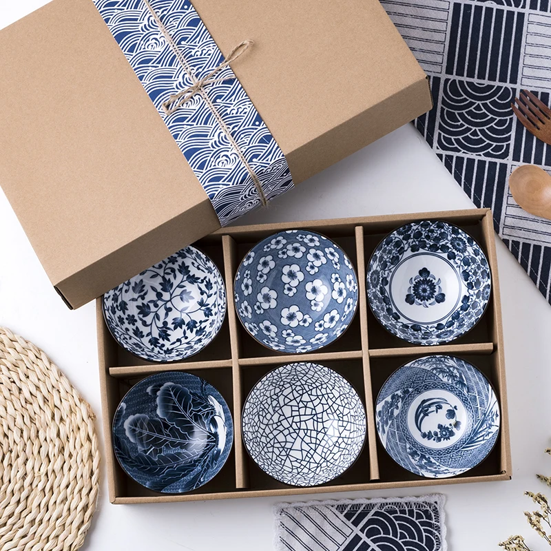 6 шт./компл. синий и белый фарфор кунг фу чайная чашка набор китайская