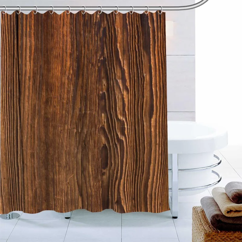 

Landscape Wood Shower Curtain 12 Hook Polyester Fabric 3D Print Bathroom Curtain Waterproof Mildew Proof Bath Curtain 0918