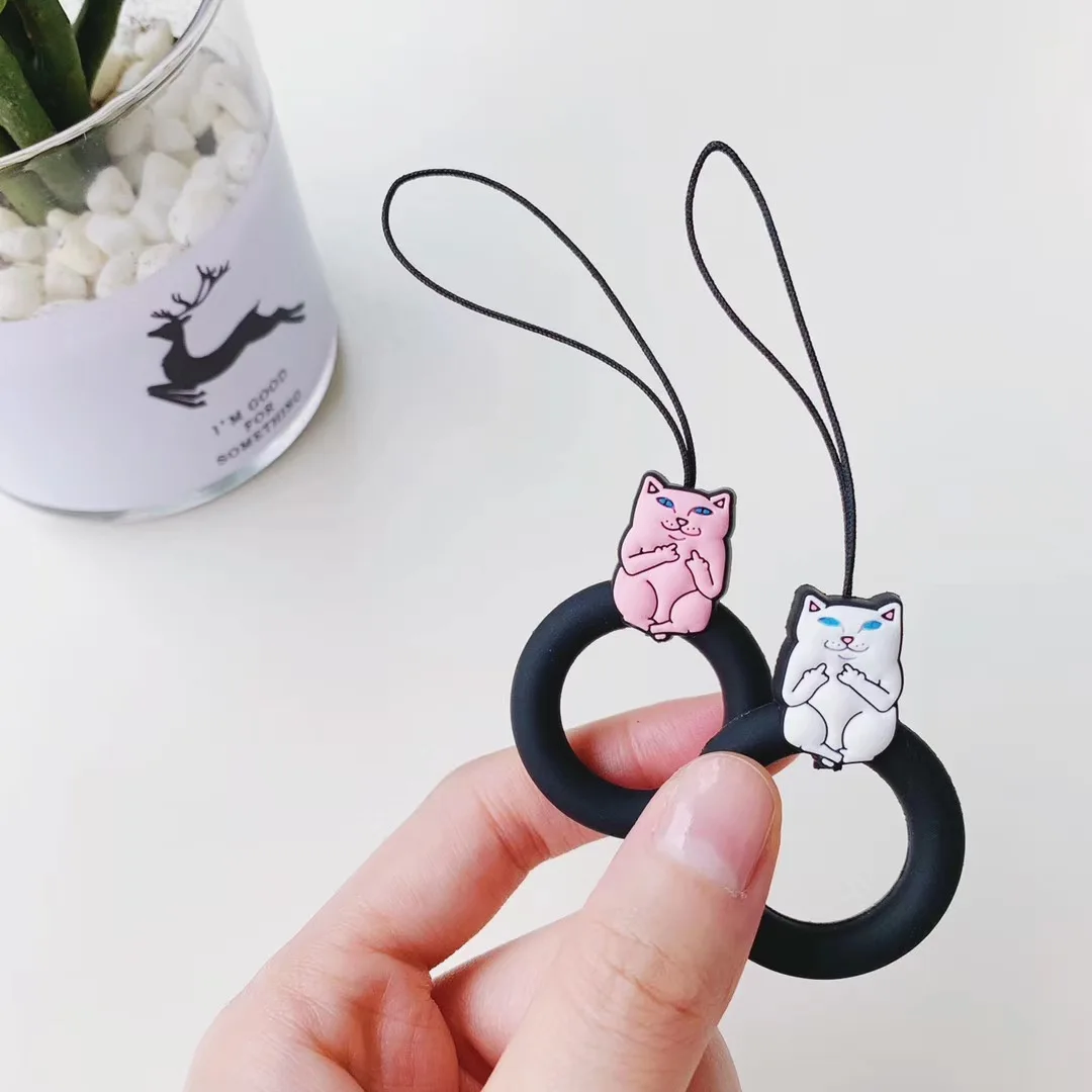

Fashion Cute Cat With Middle Finger Case For AirPods 2 Soft Cute Wireless Earphone Case For Air Pods Charging Box Cover Silicone