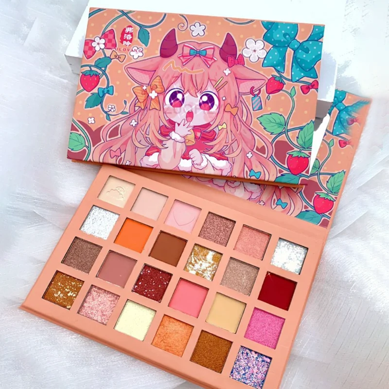 

New 24 Colors Strawberry Girl Eyeshadow Palette Glitter Pearlescent Eyeshadow Waterproof Cute Makeup Ladies Cosmetics Wholesale