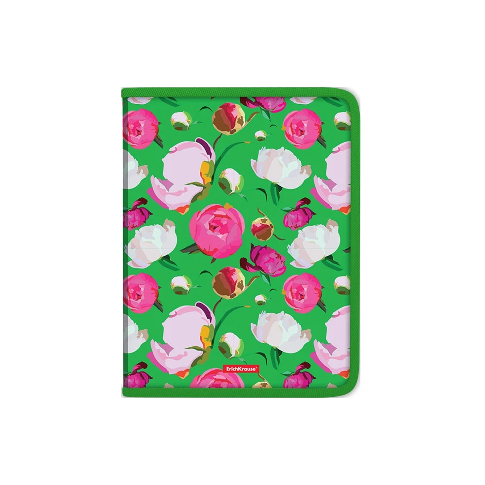 Папка на молнии пластиковая ErichKrause® Peonies A4 (в пакете по 4 шт.) - купить выгодной цене