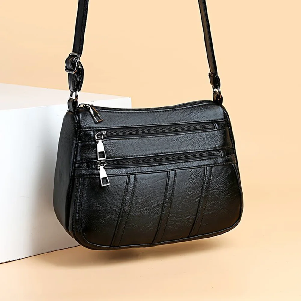 

2021 Large Capacity Tote Bags Multi Pocket Shoulder Bag Female Retro PU Handbag Women Soft PU Leather Crossbody Bag