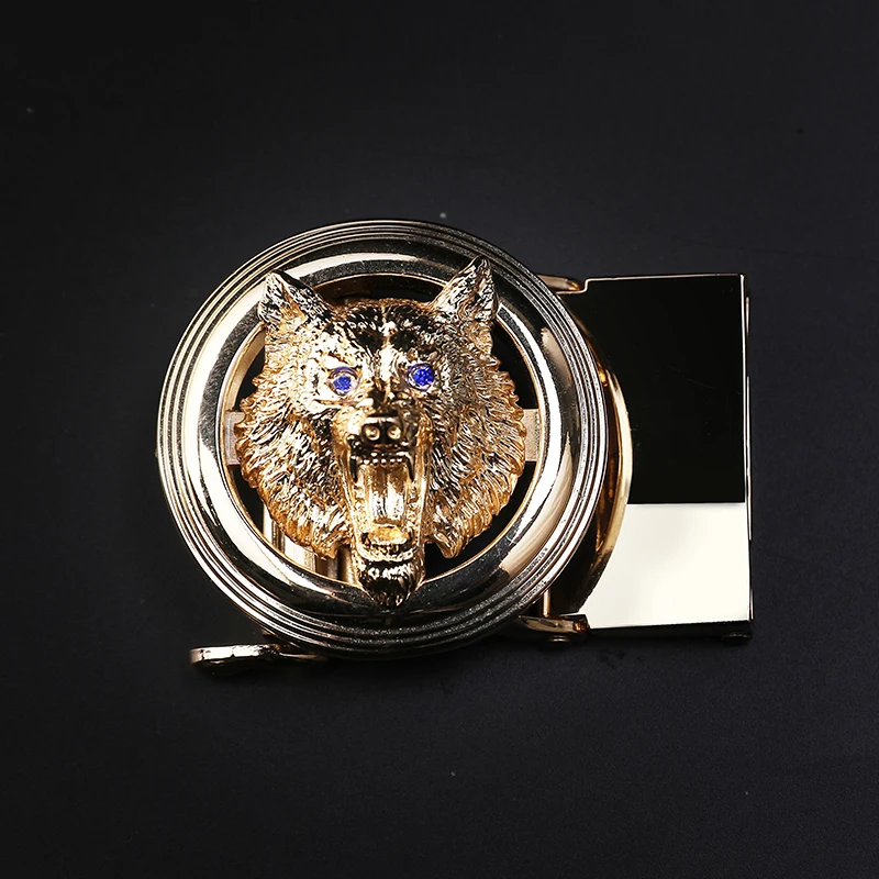 

Man Designer High-grade Genuine Leather Belt Wolf Eagle Leopard Inlaid Diamond Automatic Buckle Classic Business Affairs Belt