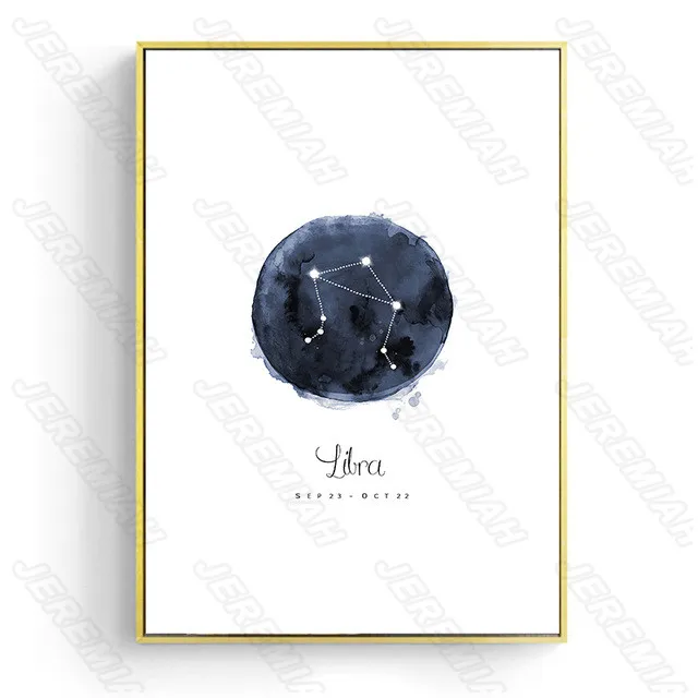 

Blue 12 Constellation Pattern Poster Nordic Style Wall Canvas Canvas Print Painting Modern Living Room Decoration