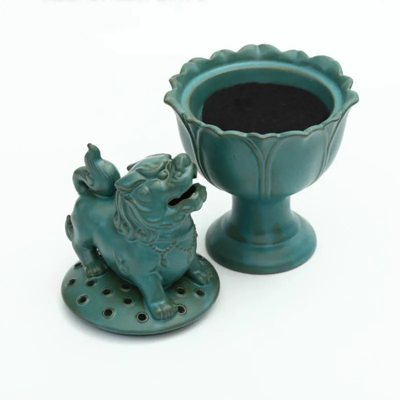 Lotus Chinese Incense Burner Ceramic Home Zen Holder Smoke Fountain Queimador De Incenso Temple Decoration EF50XL | Дом и сад