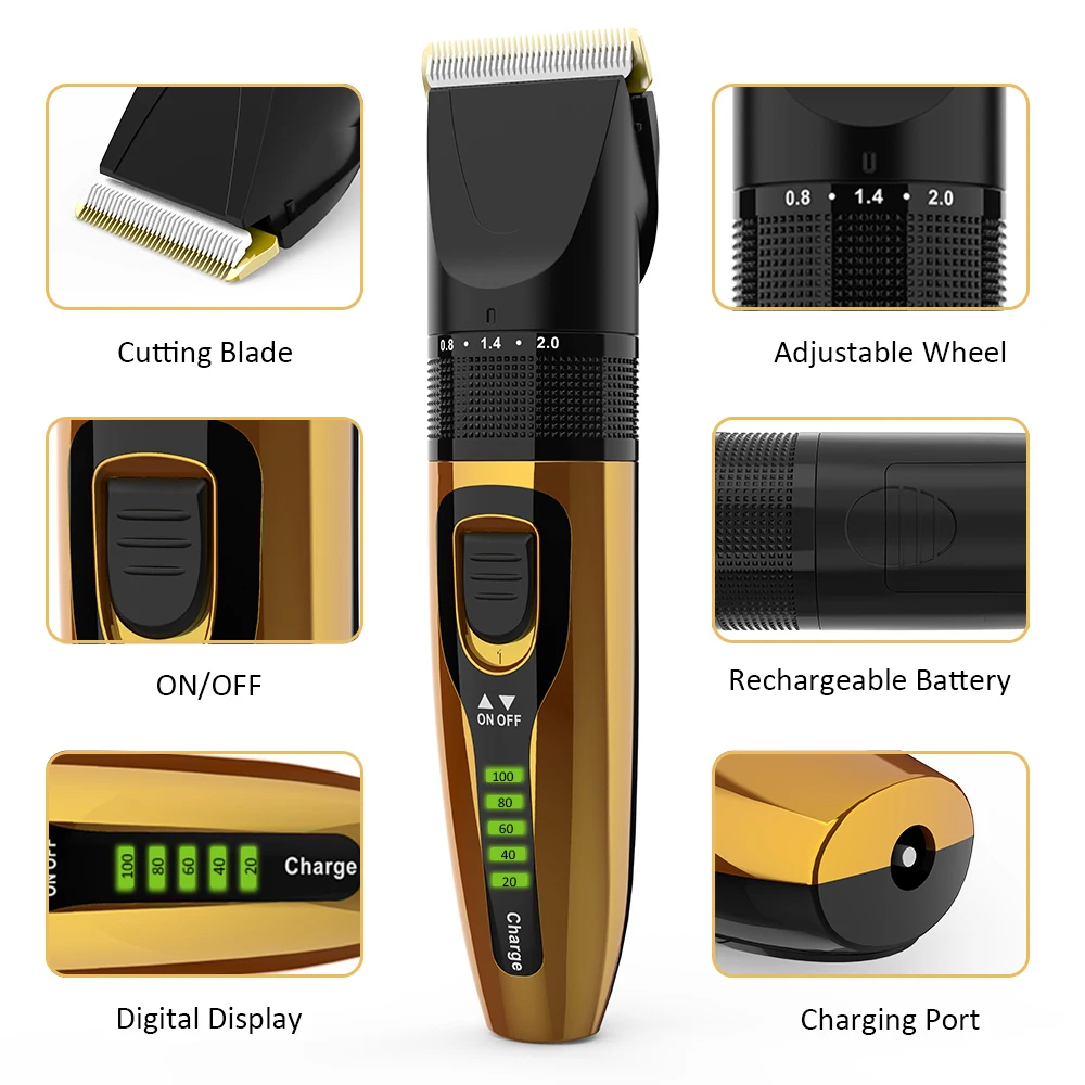 Electric Hair Clipper Set Low Noise Trimmer Cutting Machine Beard Shaver Trimer For Men Barber Hairs Shaving comb scissors | Красота и