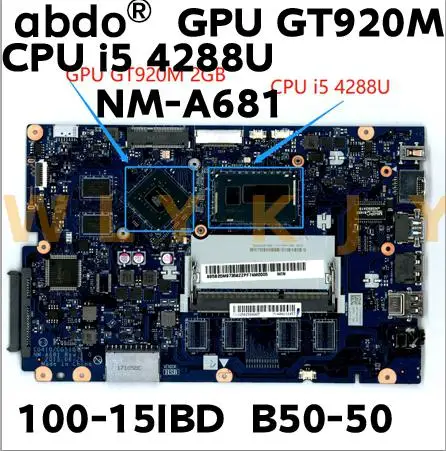 Материнская плата для ноутбука Lenovo ideapad B50-50 100-15IBD системная i5 4288U / 4200U CPU GT920M 2G GPU