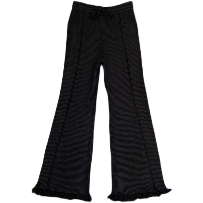 

ZCSMLL In The Spring of 2022, Drawstring Elastic Waist Trousers and Frayed Edges Are Thinner Straight Wool Casual Pants Trend