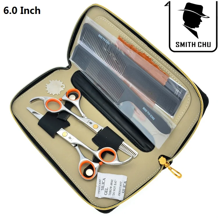 6,0 дюймов Профессиональные Парикмахерские ножницы 440C японские Парикмахерские ножницы для волос Smith Chu парикмахерские машинки для стрижки волос бритвы LZS0004 - Цвет: LZS0074 60 with bag