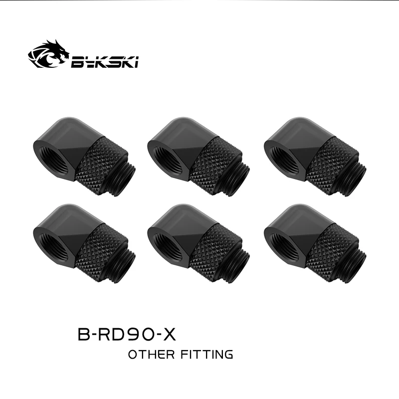 

Bykski 6pcs/lot G1/4'' 45/90 Degree Rotary Compression Fitting Water Cooling Elbow Adaptors Metal Connector / B-RD90-X/ B-RD45-X