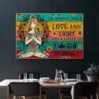 Я в основном мира Любовь светильник холст картина плакат и принты Йога Медитация настенные картины для декора гостиной