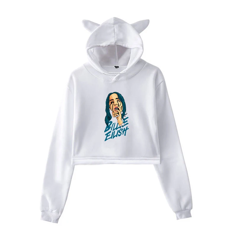 Новинка Billie Eilish женские толстовки с капюшоном; сезон осень пуловер с длинными рукавами милые женские свитшоты Прямая поставка Kleding Vrouwen Harajuku топы - Цвет: Kawaii Hoodie 7