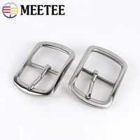 meetee 1pcs 40mm stainless steel belt buckle diy metal accessories for belts clothing sewing supply leather craft hardware bd253