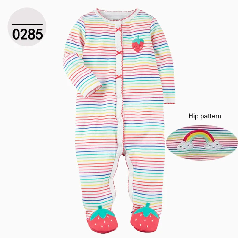 

Four Seasons Cute Striped Printed Baby Jumpsuit Long-Sleeved Cotton Baby Baby Dot Romper Animal Cartoon Element Printing