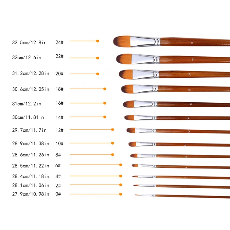 

13Pcs Artist Paint Brush Set Nylon Hair Watercolor Oil Painting Acrylic Drawing
