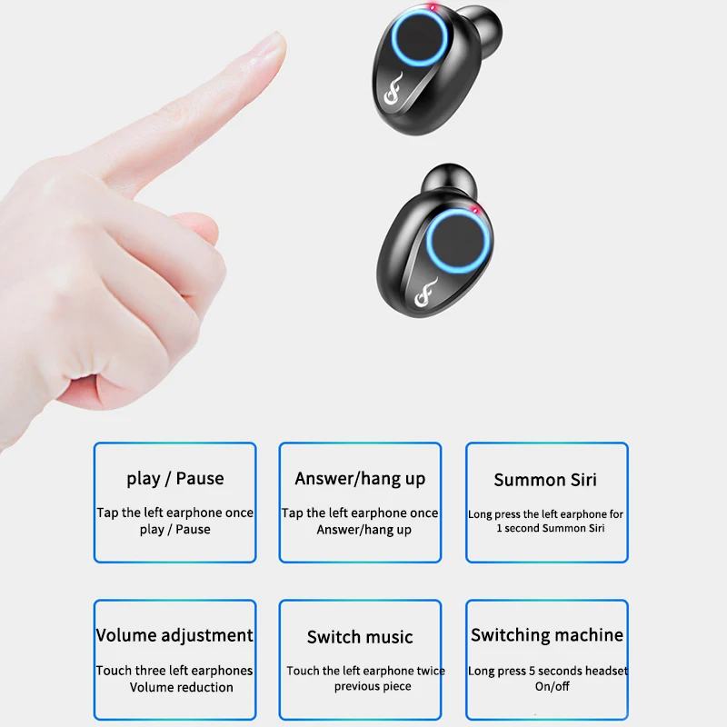 F9 TWS беспроводные наушники Bluetooth 5,0 Светодиодный дисплей питания беспроводные Bluetooth наушники 8D стерео гарнитура с 2000 мАч power Bank