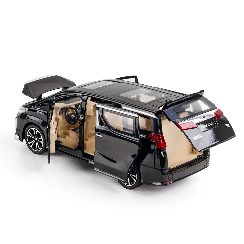 Фото Модель автомобиля Toyota Alphard MPV, модель в масштабе 1:24, со звуком светильник кой №4