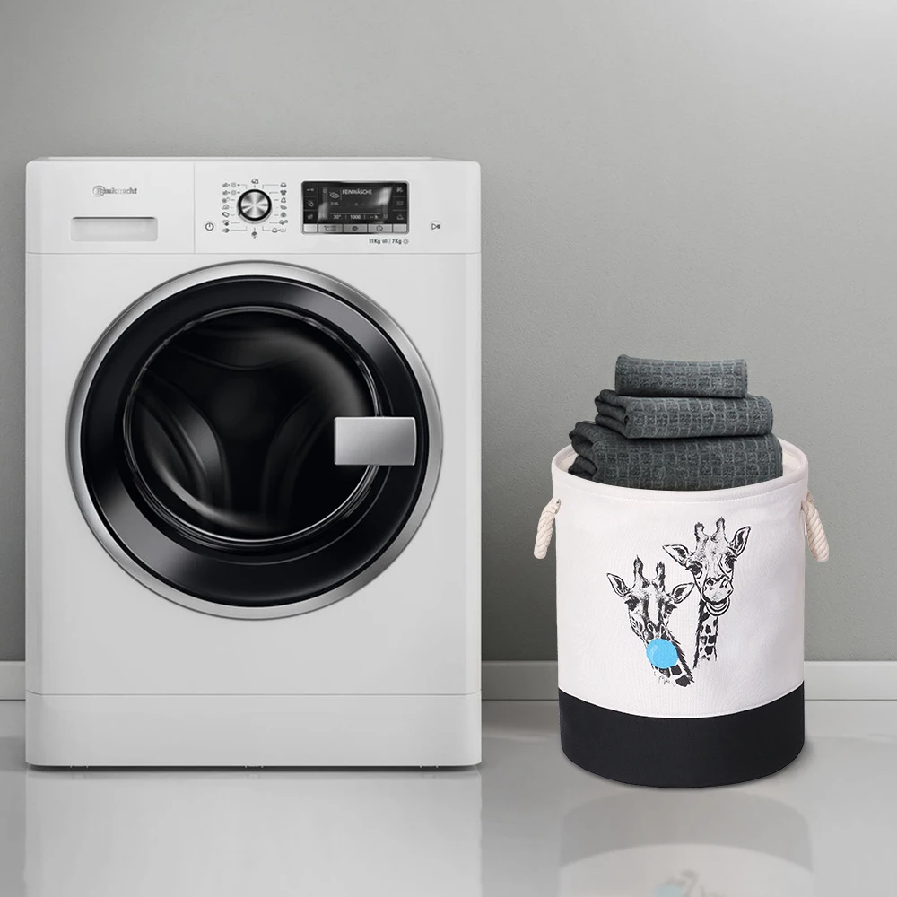 Круглый EVA Холст Ткань Складная корзина для белья грязная одежда Органайзер