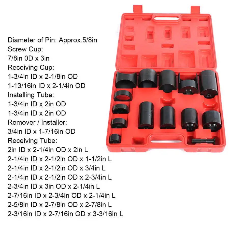 

14Pcs/Set Steel Ball Joint Press Adapter Set Removal & Installer Service Tool