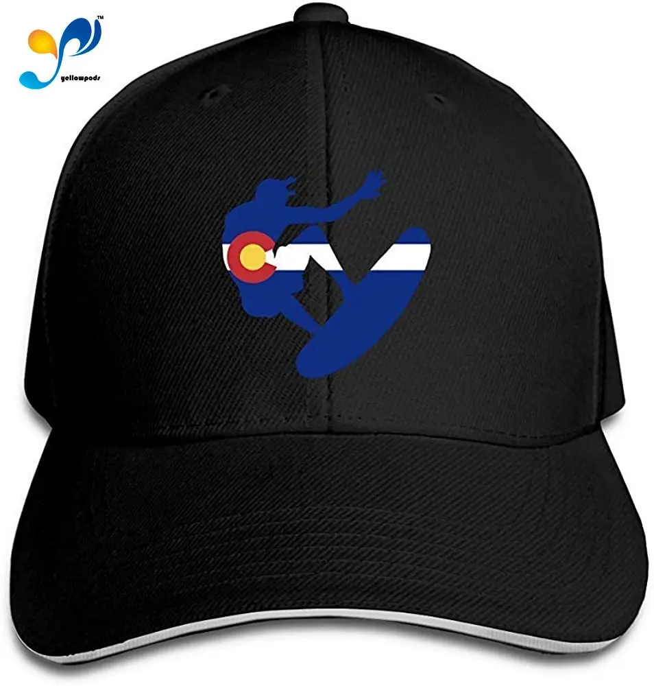 

Adult Baseball Caps Colorado Surfing Custom Adjustable Sandwich Cap Casquette Hats Black