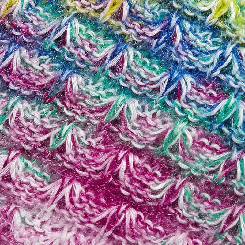 Женский свитер YOINS разноцветный вязаный с высоким воротом и длинными рукавами