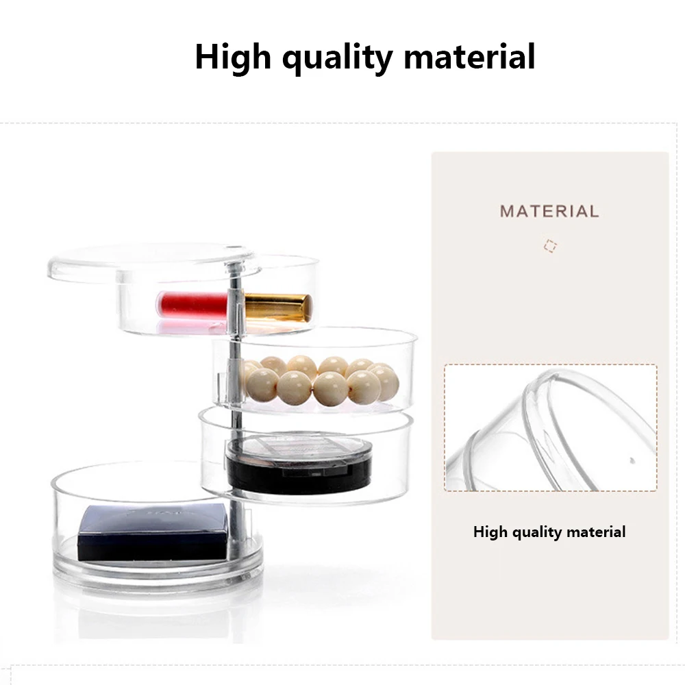 Прозрачная акриловая коробка для хранения косметики с вращением на 360 градусов