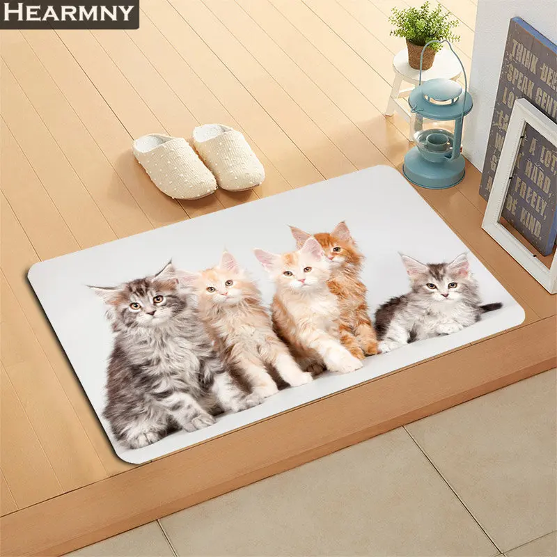 

HEARMNY New Arrival Doormat Maine Cat Cute Home Mat Machine Made Anti Slip Carpet Living Room/Hallway Bath Mat For Kids Gift