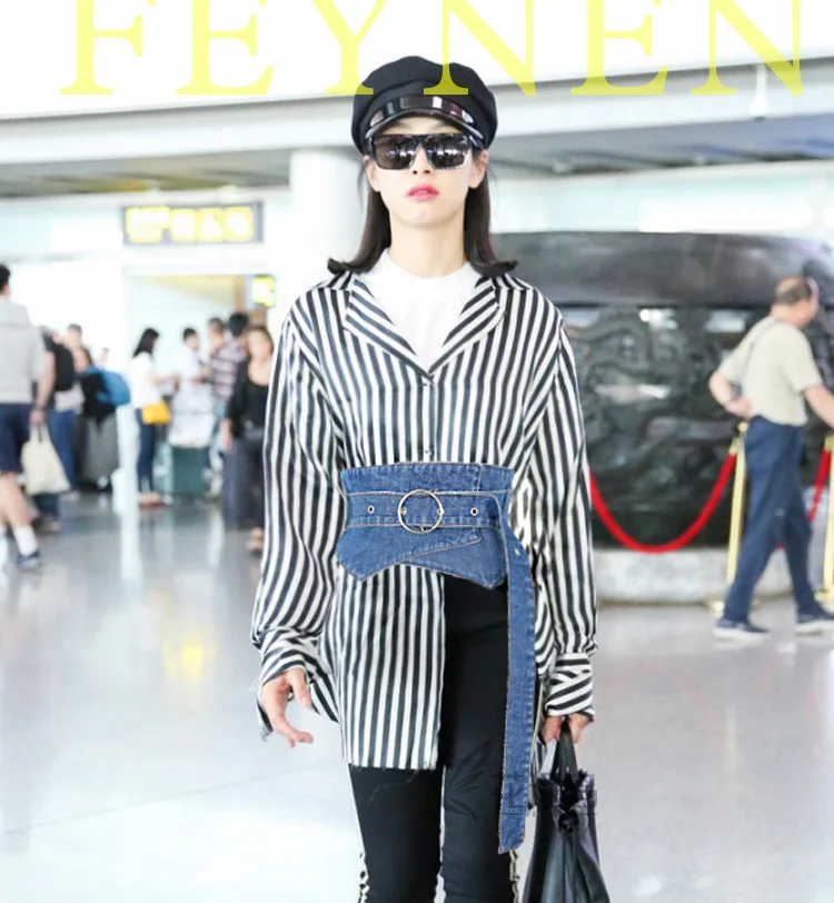 

2022 Denim Fabric Women Sim Corset Belts Bandage Bowler Wide Waist Belts Vintage Washed Jean Ladies Dress Belt Cummerbund