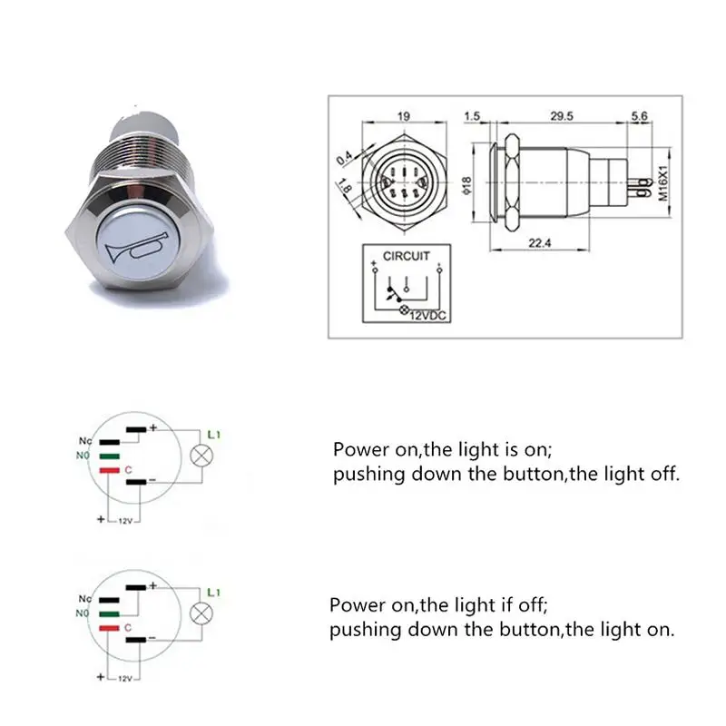 LumiParty 16 мм Водонепроницаемый мгновенный рога колонки металлические колокольчики