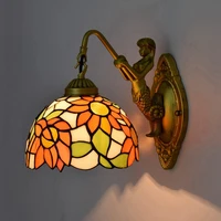 european style retro pastoral creative tiffany colorful glass living room bedroom corridor balcony bar beauty wall lamp