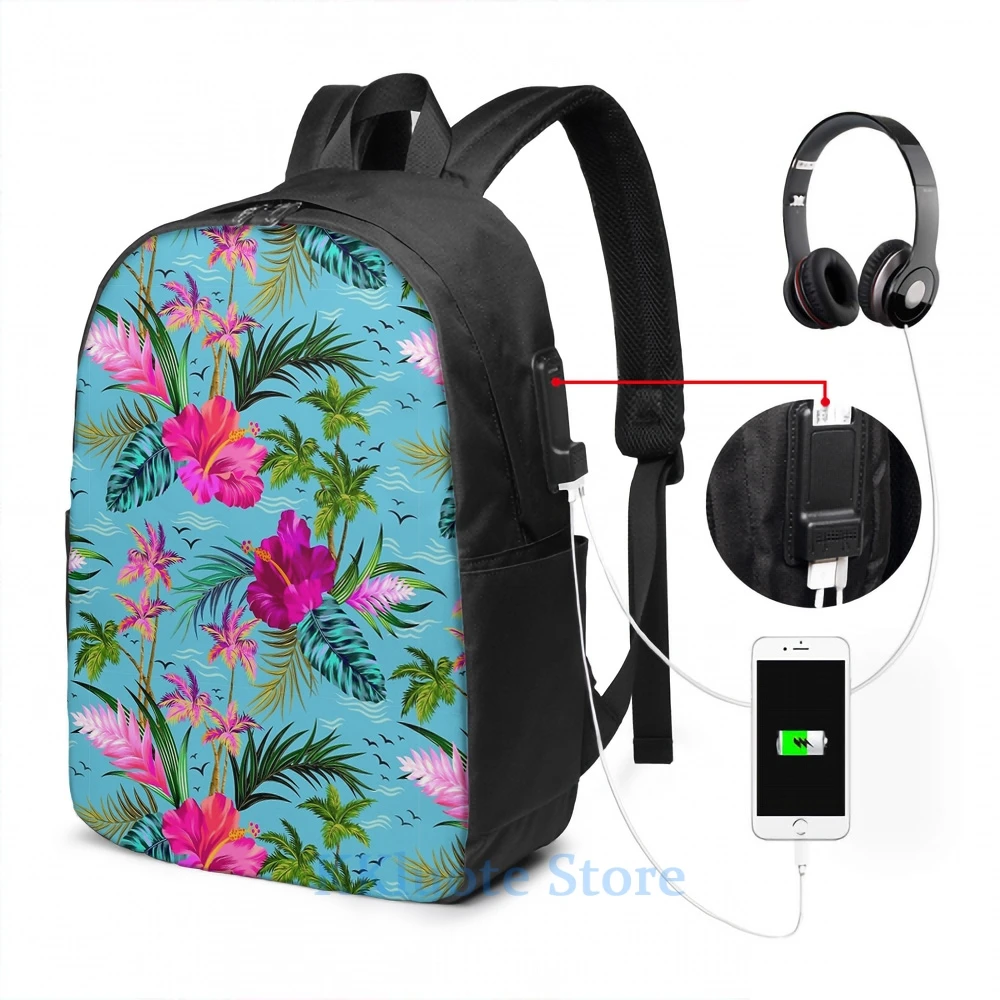 Забавный графический принт Hello Гаваи стильный ретро-узор aloha. Рюкзак с USB-зарядкой