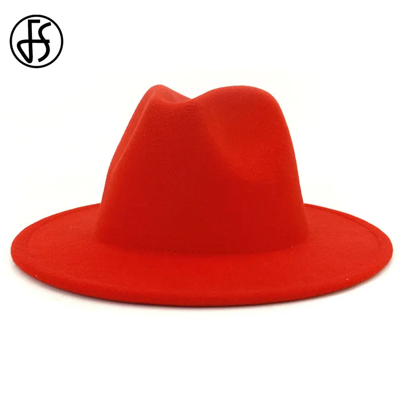 FS мужская фетровая шляпа в стиле джаз с широкими полями для женщин и мужчин
