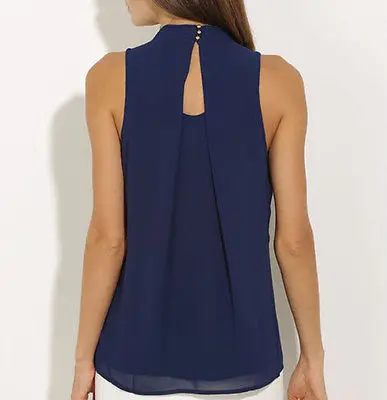 

New 2020 Fashion Women Chiffon Blouses Summer Top Sleeveless Shirt Casual Tops blusas mujer de moda 2019