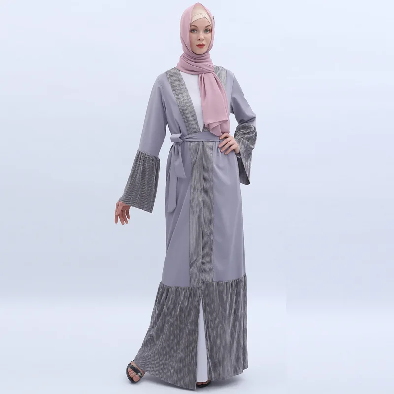 Мусульманский Исламский Рамадан женский халат Кардиган Повседневная строчка свободная летняя новая Арабская Саудовская куртка платье про...