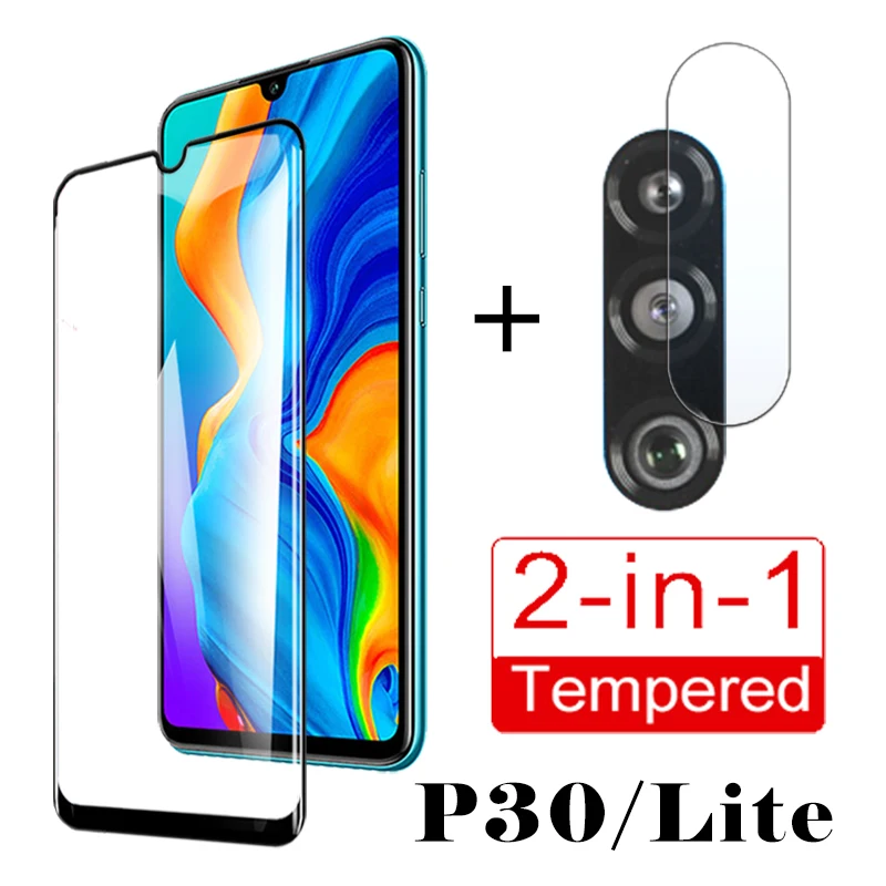 Защитный чехол 2 в 1 для huawei p30 lite с камерой стеклянным объективом защитный