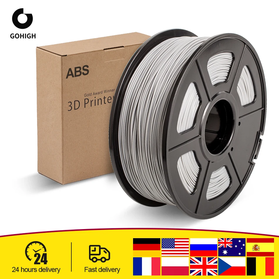 

GOHIGH ABS Filament 1KG/2.2LBS 1.75mm For 3D Printer 100% No Bubble Excellent Quality Plastic Sublimatiion Blanks