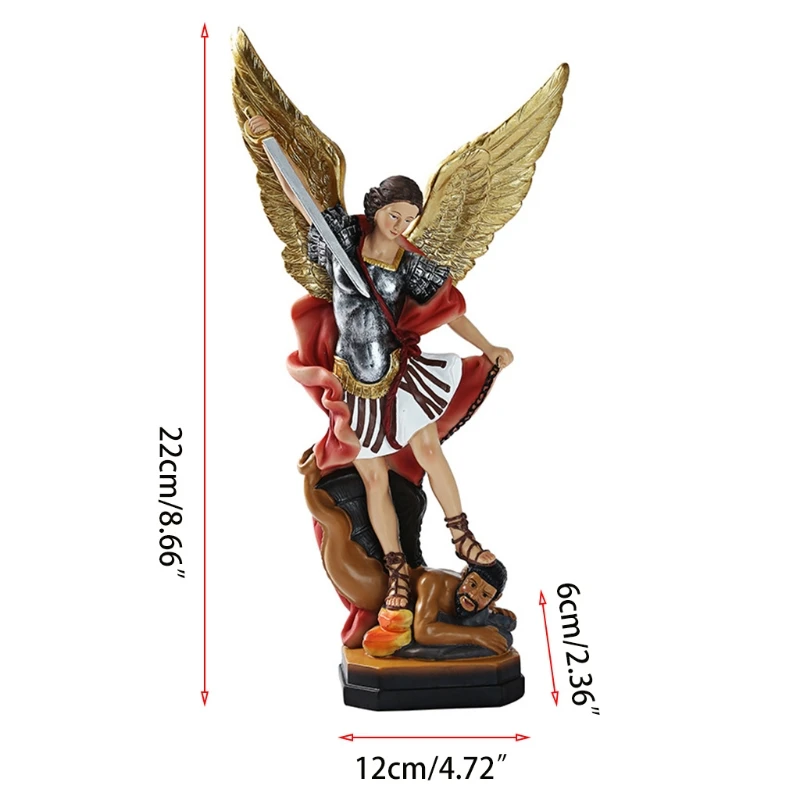 

Catholic Angel Demon Battle Landscape Desktop Ornament Resin Statue Figurine Creative Sculpture for Home Decor Indoor