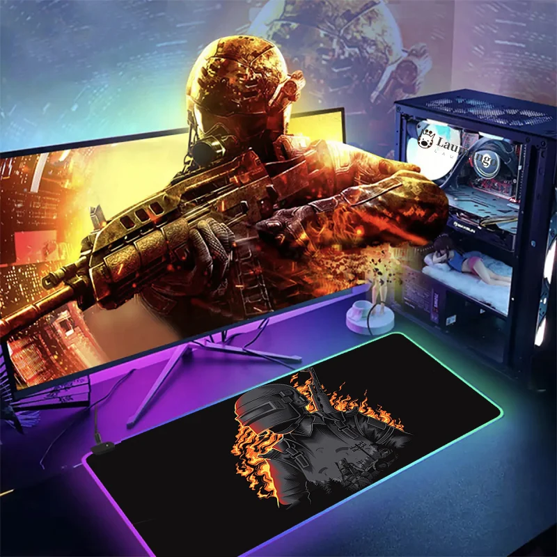 

RGB PUBG Mouse Pad gaming accessories Computer Large Mousepad Backlit XXL LED Gamer table Carpet 90x40cm Desk Mat For CSGO LOL