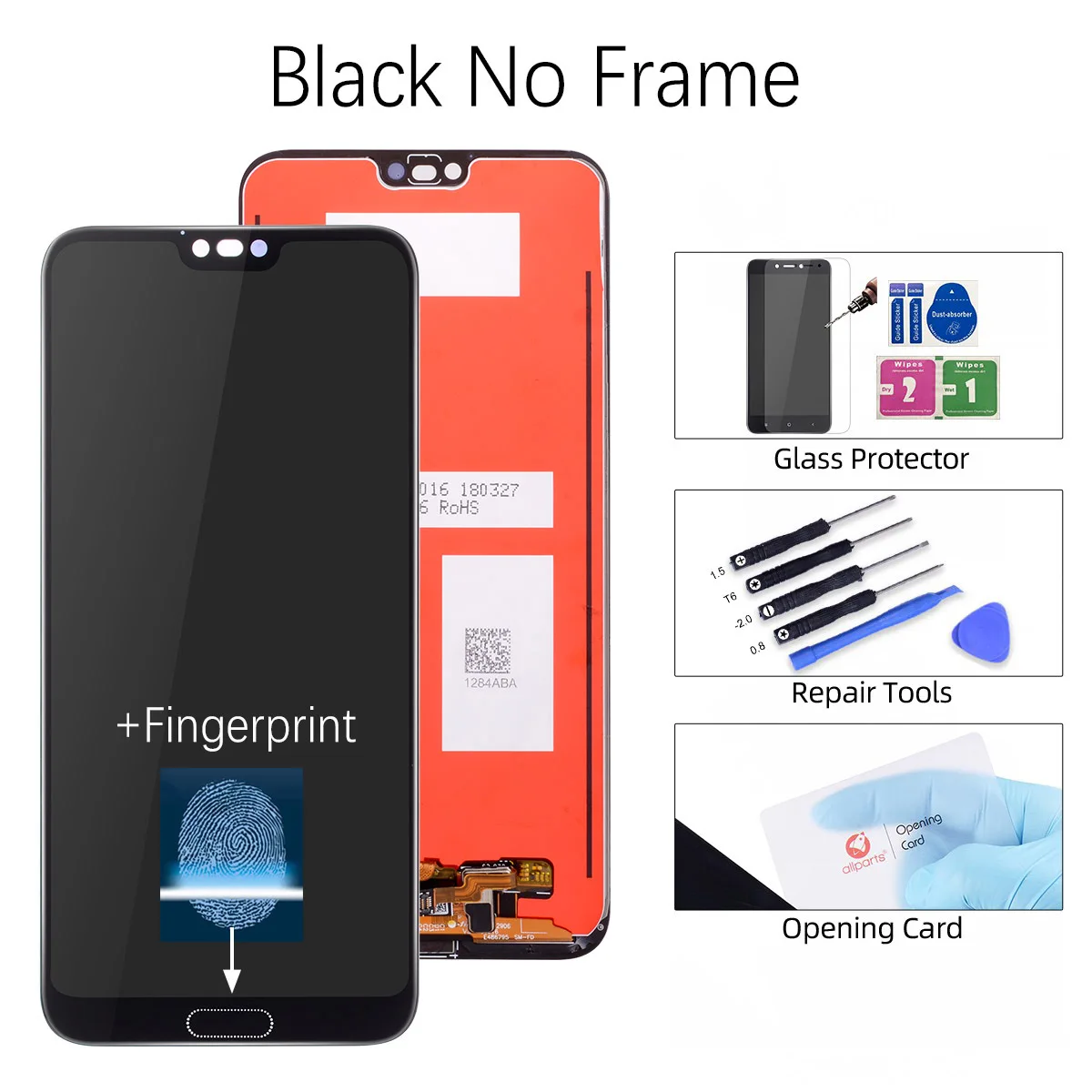 Black No Frame Дисплей для HUAWEI Honor 10 LCD в сборе с тачскрином на рамке Col-L29 черный синий - Цвет: Black No Frame