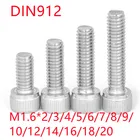 Винты из нержавеющей стали с шестигранной головкой M1.6 * 34568101214161820 DIN912 винты с шестигранной головкой