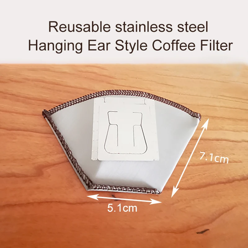 Reusable V60 stainless steel filter soft coffee Fine-grained free paper Hanging Ear Style Coffee Filter High Quality | Дом и сад