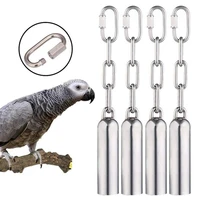 4pc stainless steel bell bird toys rattle bird cage toys silver color parrot toys with bell birds favors parrot bird product