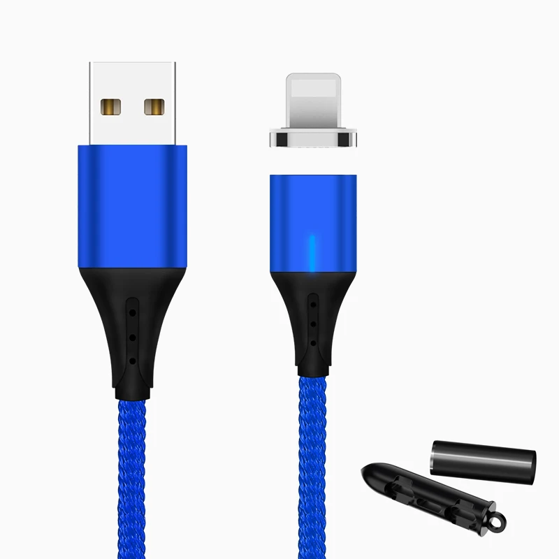 blue for apple plug SUNPHG мобильного телефона 3A Магнитный кабель Зарядное устройство 2 м микро Тип usb C кабель для передачи данных для iPhone x samsung S8 S9 huawei Быстрая зарядка 3,0 - Цвет: blue for apple plug