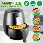 1400W воздуха фритюрница без масла электро воздуха Frier 5.2L глубокий фритюрница мультипечка с цифровой светодиодный сенсорный Экран таймер Контроль температуры