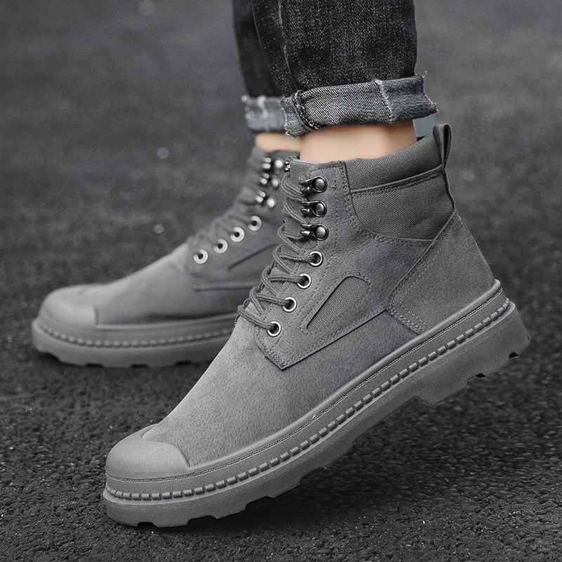 Новинка мужские ботинки Martins полусапоги из коровьей замши ботинки-оксфорды с